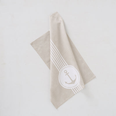 Maritimes Geschirrhandtuch im 2-er Set, weiß/beige