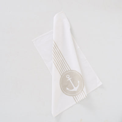 Maritimes Geschirrhandtuch im 2-er Set, weiß/beige