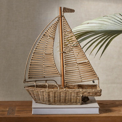RM Dekoration Segelboot Rustikales Rattan