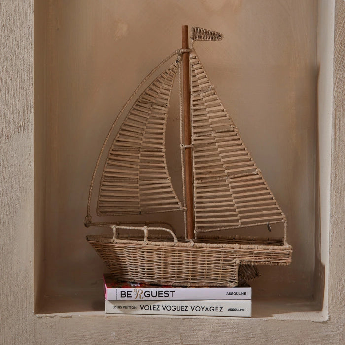RM Dekoration Segelboot Rustikales Rattan