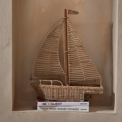 RM Dekoration Segelboot Rustikales Rattan