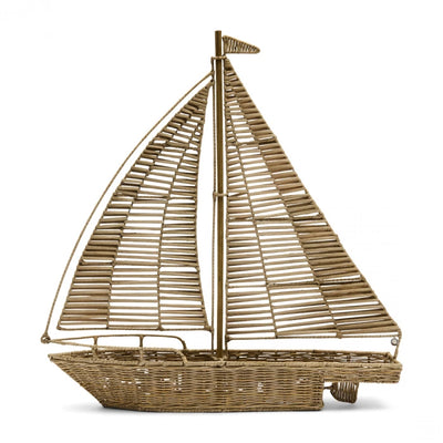 RM Dekoration Segelboot Rustikales Rattan XL