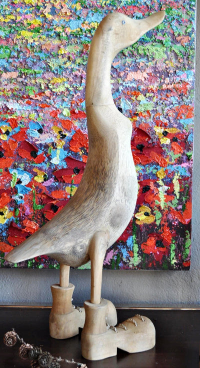 Deko Holz Ente aus Bambus in 33 cm / 46 cm /65 cm Schöne Deko