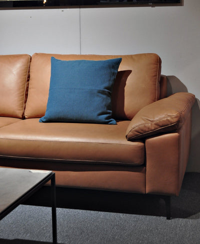 Echt Leder Sofa / Couch 2 Sitzer mit Metall-füße in braun Schöne Deko