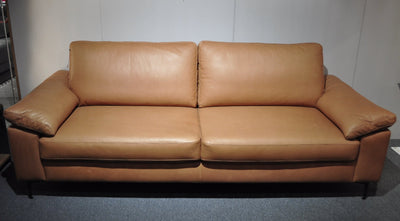 Echt Leder Sofa / Couch 2 Sitzer mit Metall-füße in braun Schöne Deko