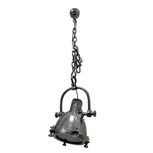 Industrie Vintagelampe Bullauge Silberfarbig