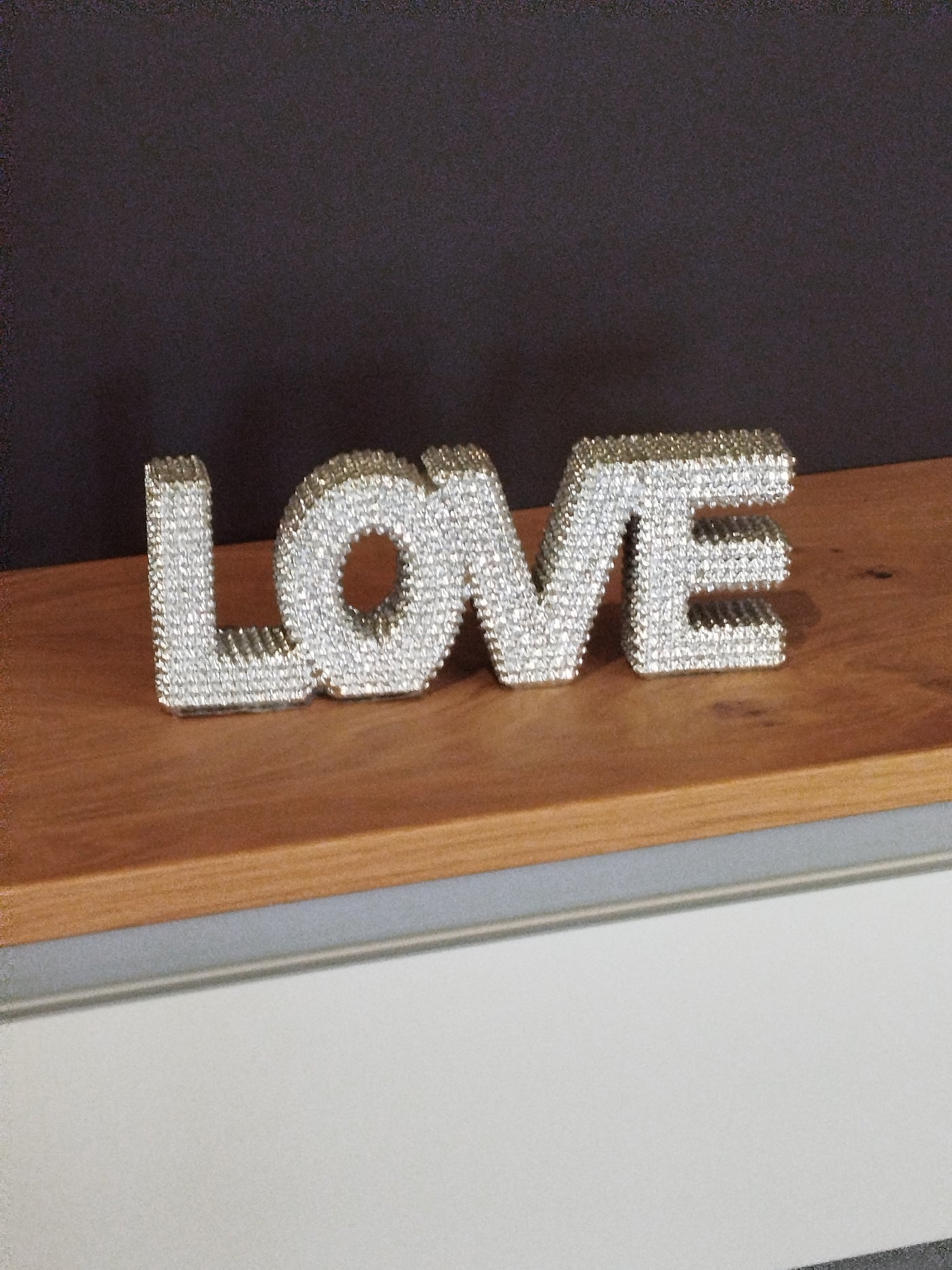 Deko-Aufsteller Schriftzug "LOVE", silber