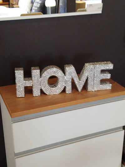 Deko-Aufsteller Schriftzug "HOME", silber