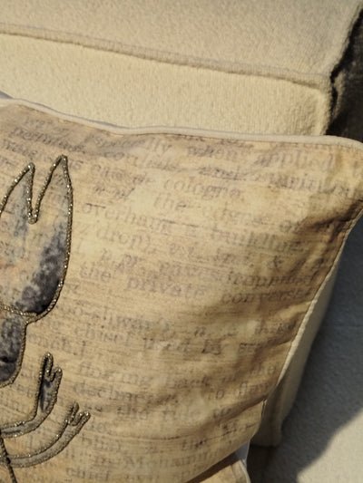 Dekokissen "Lobster", 50 cm x 50 cm, beige/blau