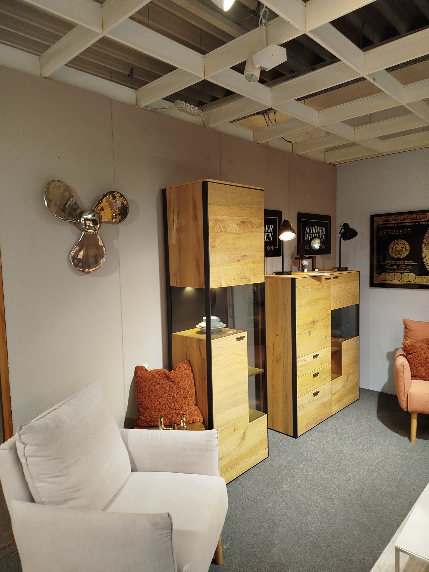 Wanddeko Propeller, Aluminium poliert