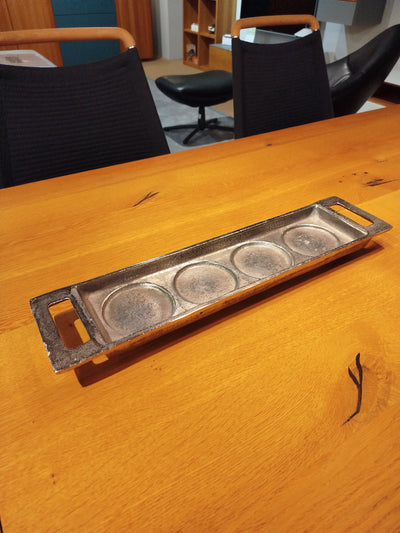 Kerzenhalter rechteckig, Alu Raw Nickel