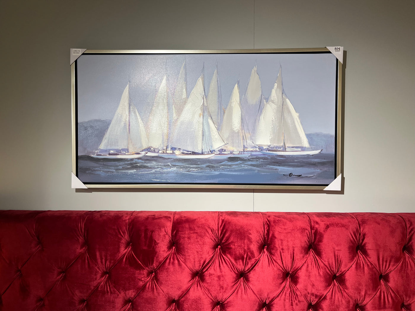 Leinwand Segelschiffe mit Rahmen-Schattenfuge, 120 X 60 cm