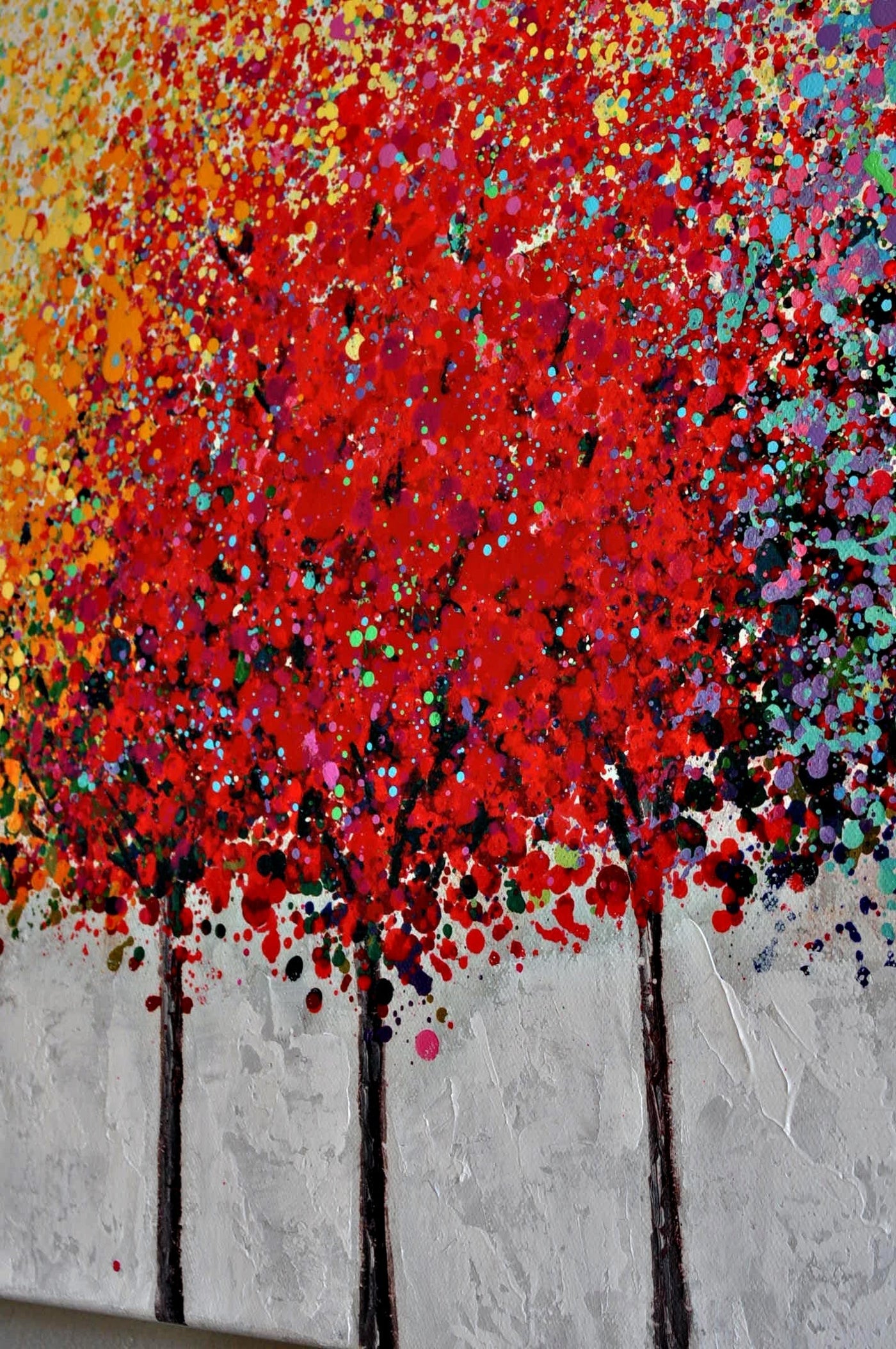 Leinwand Baum/Bäume - Herbstlaub im Oktober 150 x 50 cm Schöne Deko