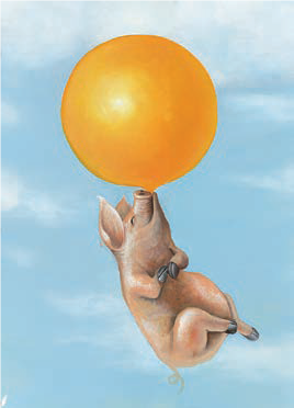 Leinwand "Schwein am Ballon" Art.Nr.: 16962 Schöne Deko
