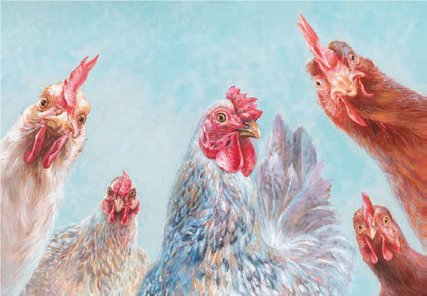 Leinwandbild "Hühner" 70 x 100 cm Schöne Deko