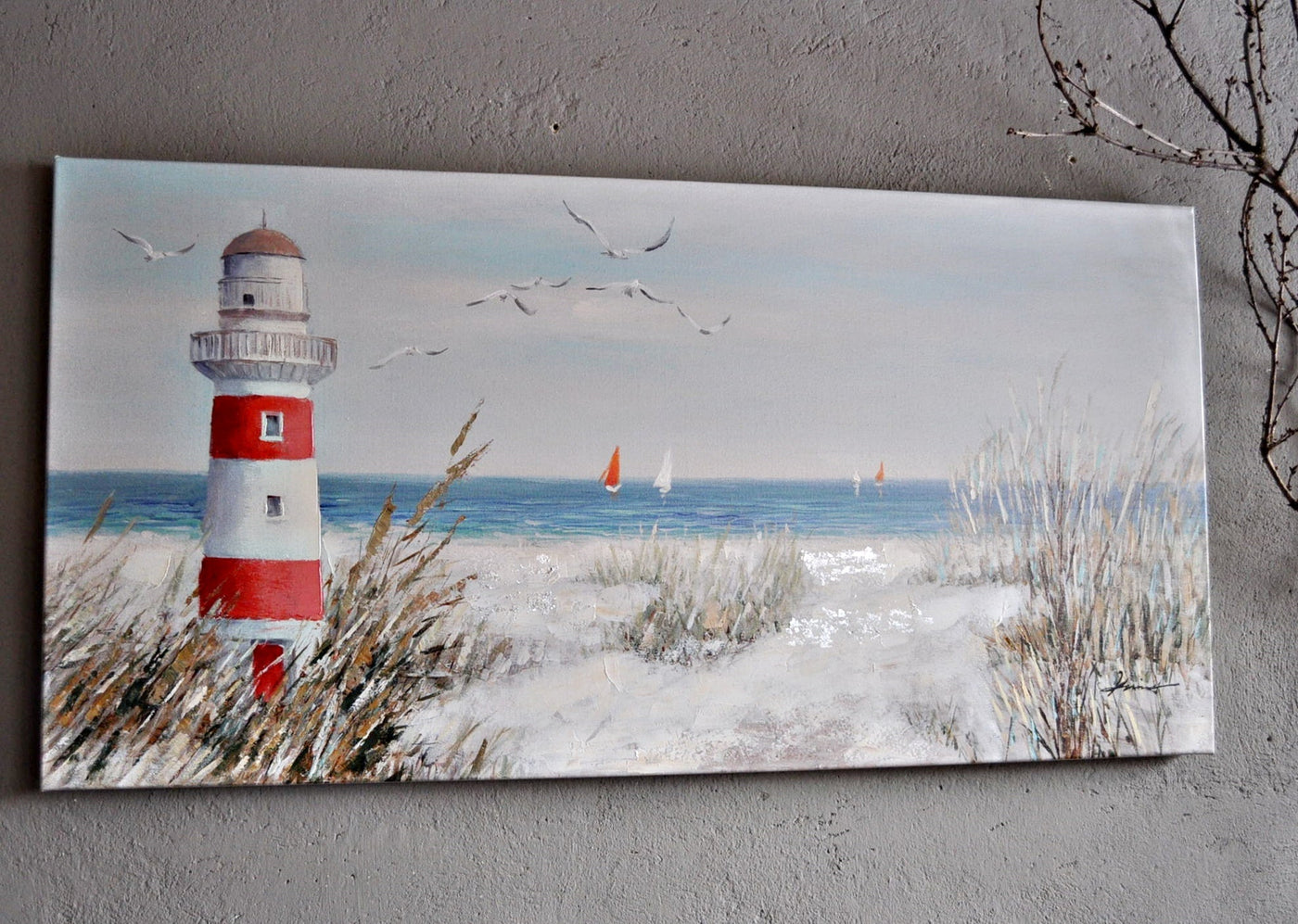 Leinwandbild Leuchtturm auf Insel Hiddensee 120 x 70 cm Schöne Deko