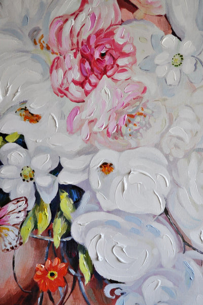 Leinwandbild " Schönheit mit Blumenhut 120 x 90 cm Schöne Deko