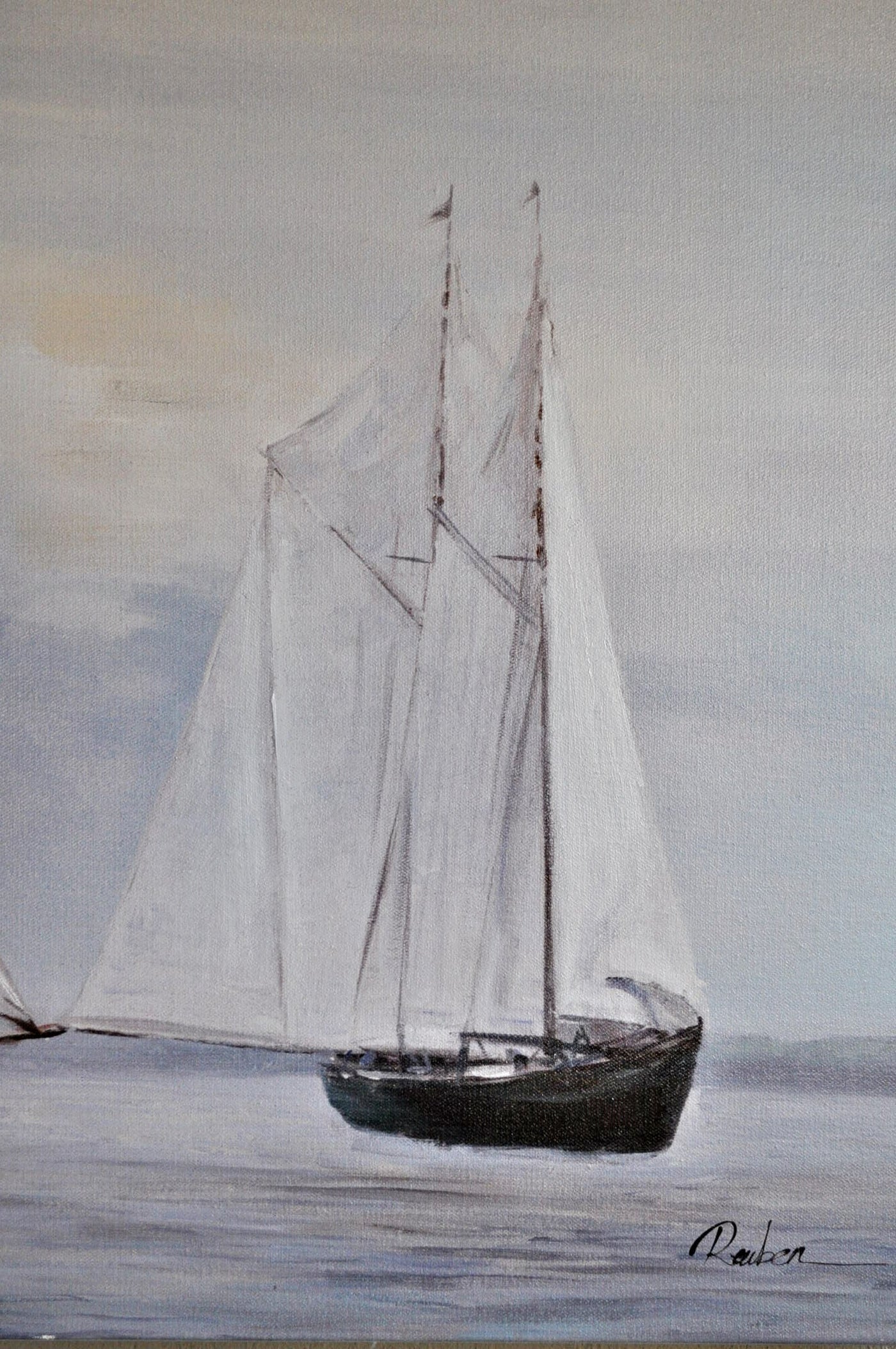 Leinwandbild " Segelschiff auf dem Meer 90 x 120 cm - handgemaltes signiertes Unikat Schöne Deko