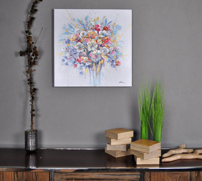 Leinwandbild Wiesen Blumenstrauß 60 x 60 cm Schöne Deko