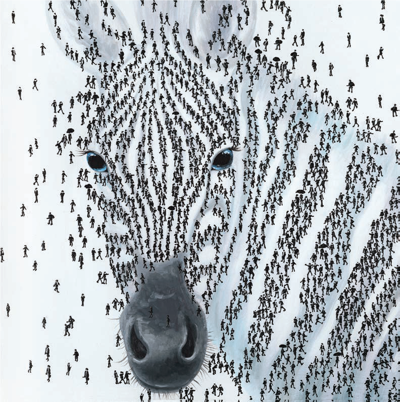 Leinwandbild "Zebra" Pop Art Kunst 100 x 100 cm Schöne Deko