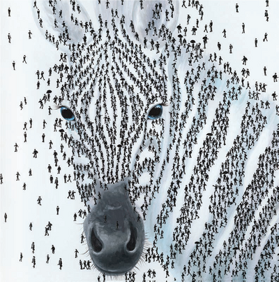 Leinwandbild "Zebra" Pop Art Kunst 100 x 100 cm Schöne Deko