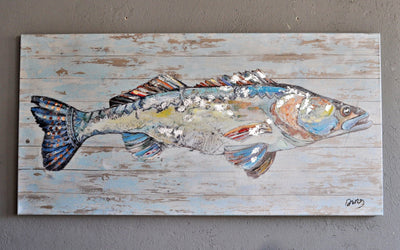 Leinwandbild bunter Fisch auf 60 x120 cm Schöne Deko