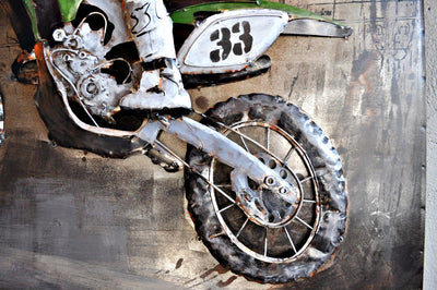 Metallbild Motorrad Cross-Maschine100 x 100 cm Schöne Deko