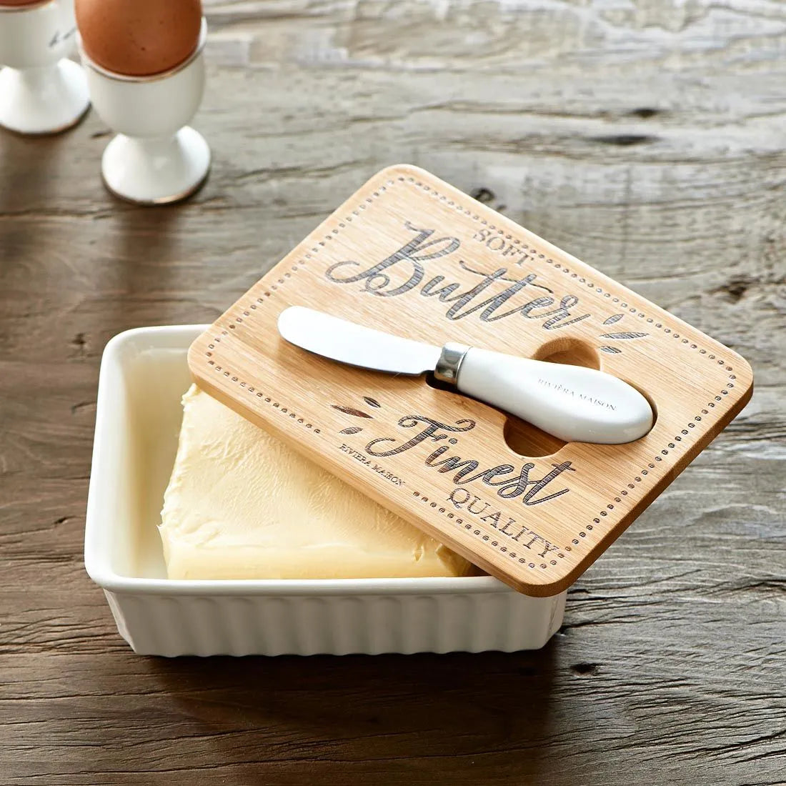 RM Butterdose mit Holzdeckel Finest Quality Schöne Deko