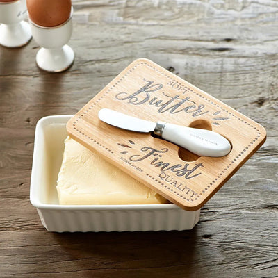 RM Butterdose mit Holzdeckel Finest Quality Schöne Deko