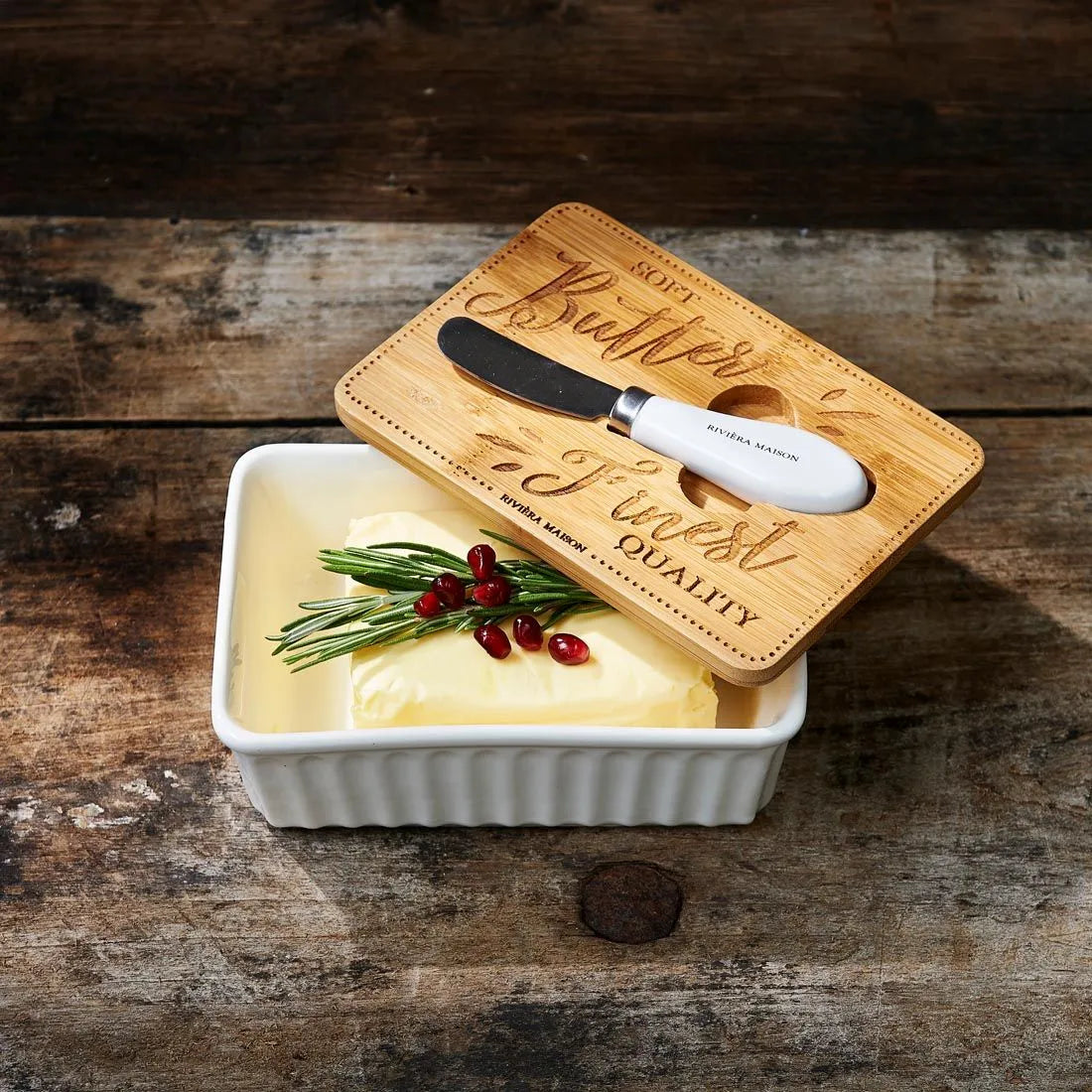RM Butterdose mit Holzdeckel Finest Quality Schöne Deko