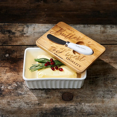 RM Butterdose mit Holzdeckel Finest Quality Schöne Deko