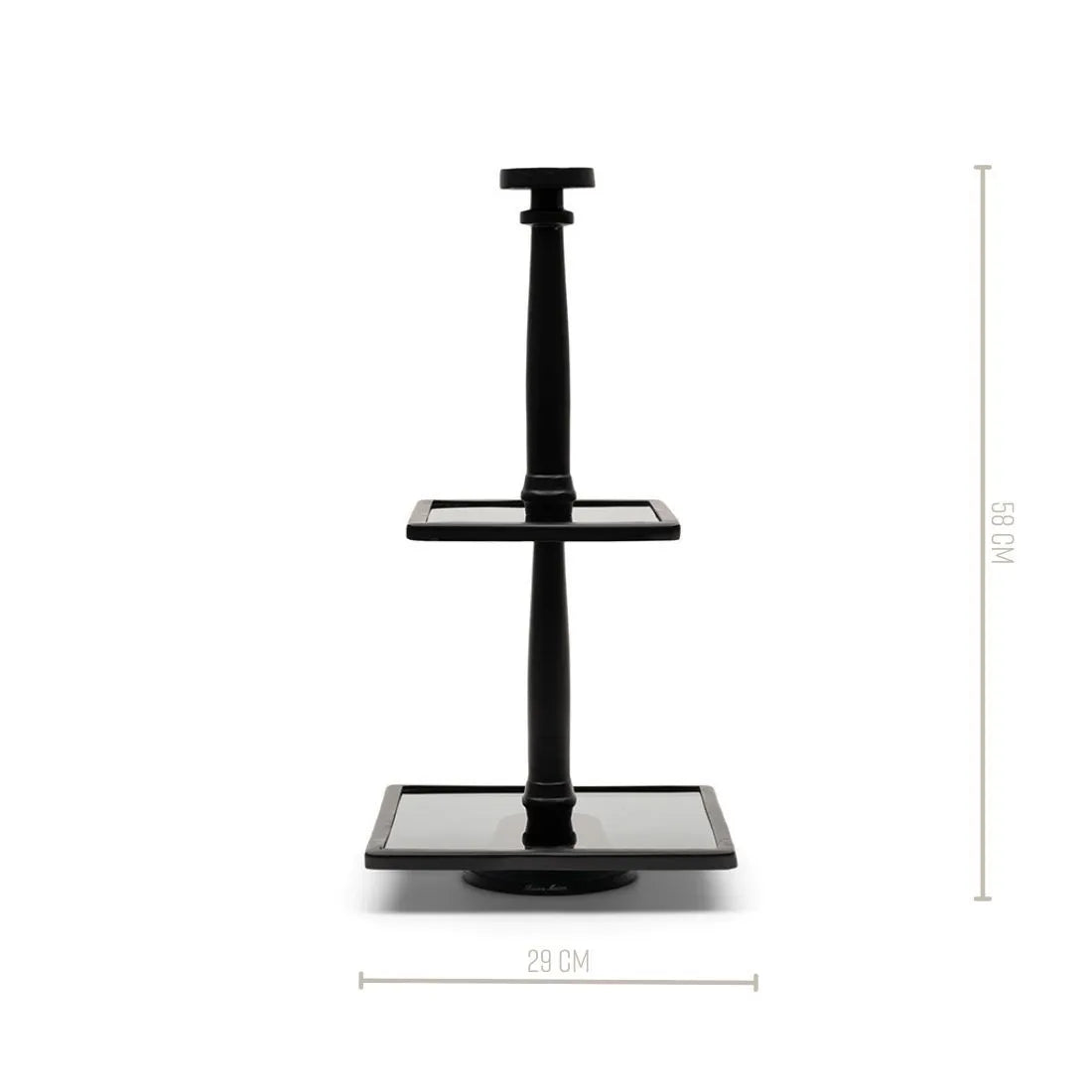 RM Etagere Glas Metall Schwarz  / H 58 cm Schöne Deko