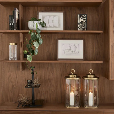 RM Etagere Glas Metall Schwarz  / H 58 cm Schöne Deko