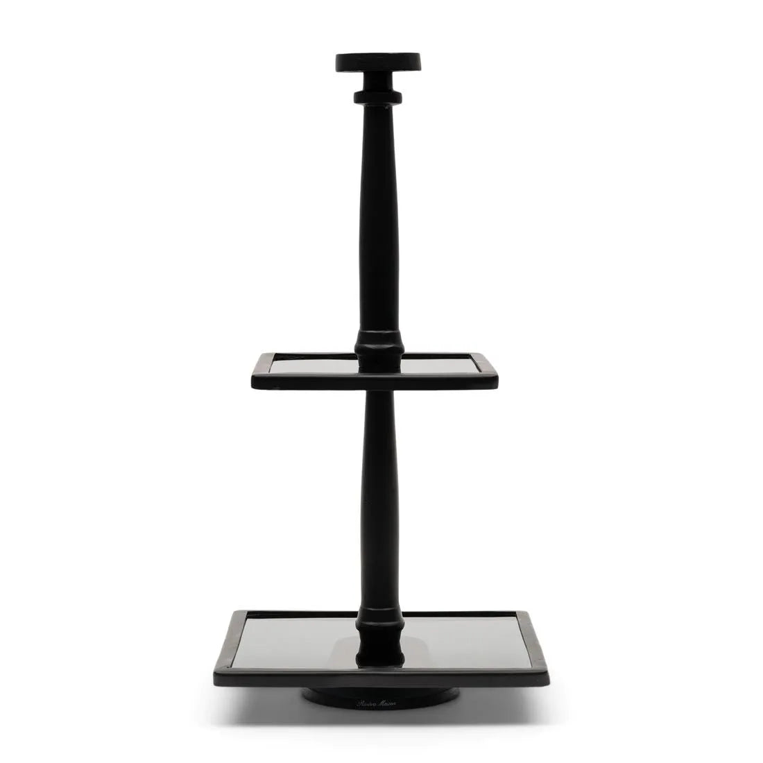 RM Etagere Glas Metall Schwarz  / H 58 cm Schöne Deko