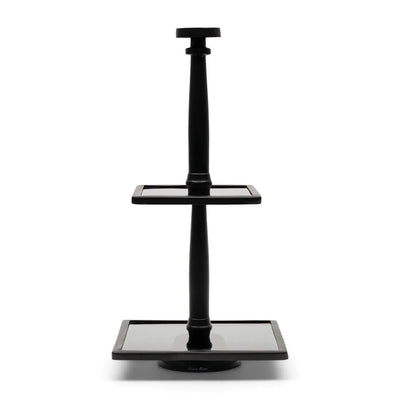 RM Etagere Glas Metall Schwarz  / H 58 cm Schöne Deko
