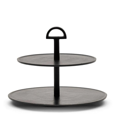 RM Etagere Metall Schwarz  / H 30 cm Schöne Deko