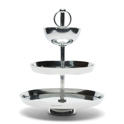 RM Etagere Metall Silber / H 37 cm Schöne Deko