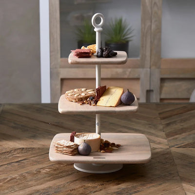 RM Etagere aus Mangoholz / H 48 cm Schöne Deko