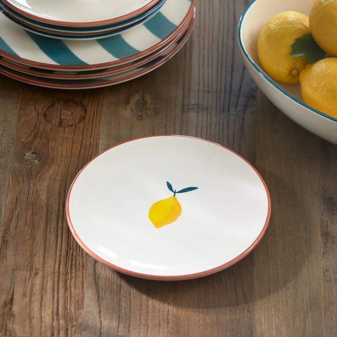 RM Frühstücksteller Ravello Zitrone / Durchm. 21 cm Weiß Schöne Deko