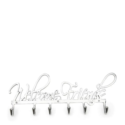 RM Garderobenhaken Welcome Friends Metall Silber Schöne Deko