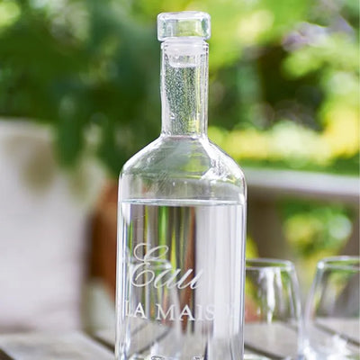RM Karaffe Glasflasche mit Glashaus am Boden Eau De La Maison Schöne Deko