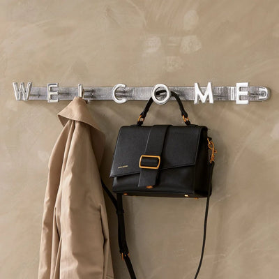 RM Kleiderständer Welcome Metall Silber Schöne Deko