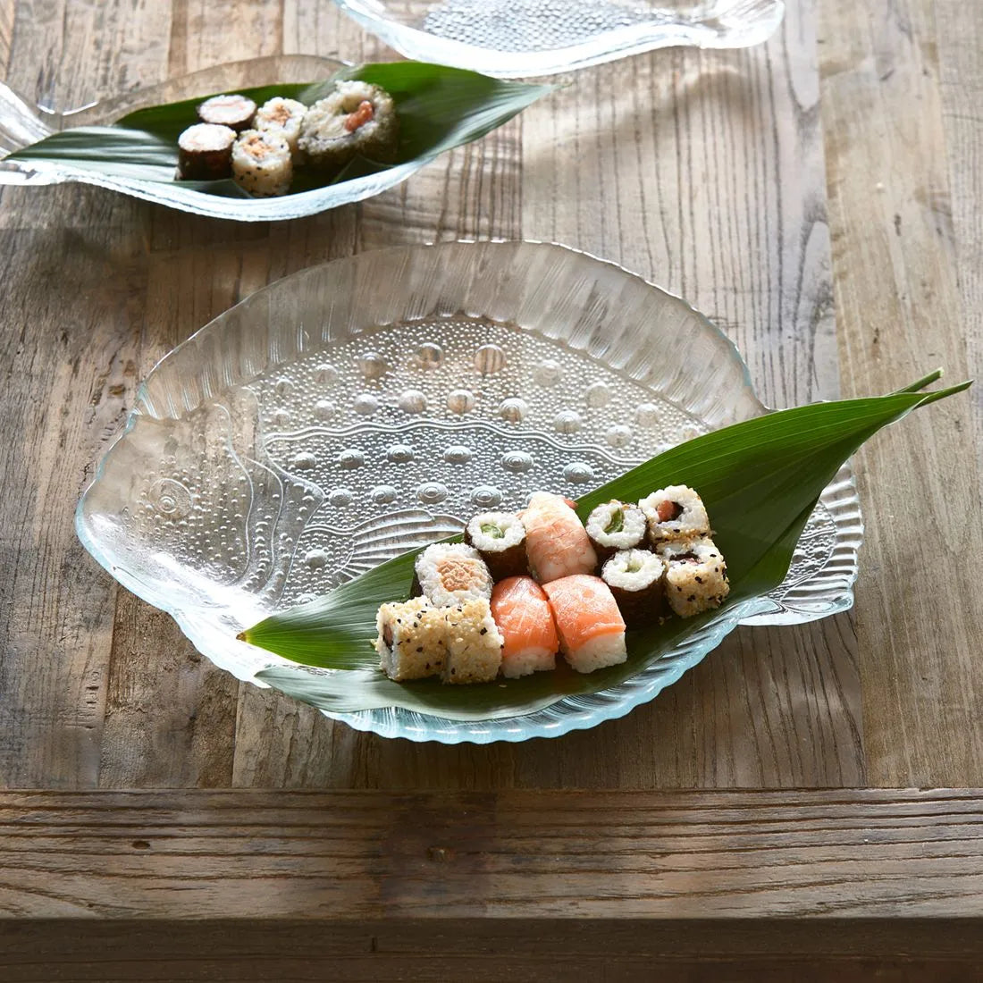 RM Servierteller Platter Fisch Glas Schöne Deko