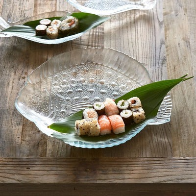 RM Servierteller Platter Fisch Glas Schöne Deko