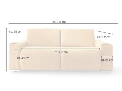 Schlafsofa Längsschläfer SCA, senffarben - Abholpreis