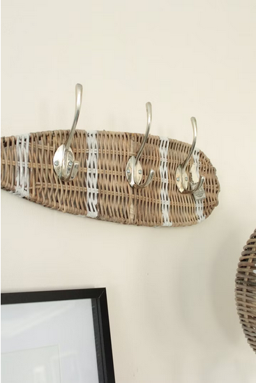 Maritime Wandgarderobe "Paddel", Rattan