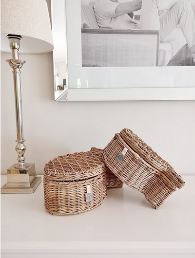 Maritime Aufbewahrungsbox "Fish", Rattan