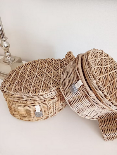 Maritime Aufbewahrungsbox "Fish", Rattan