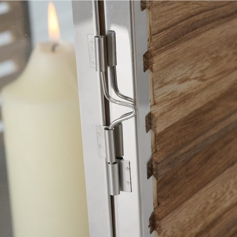 Windlicht MAL, Holz/Edelstahl