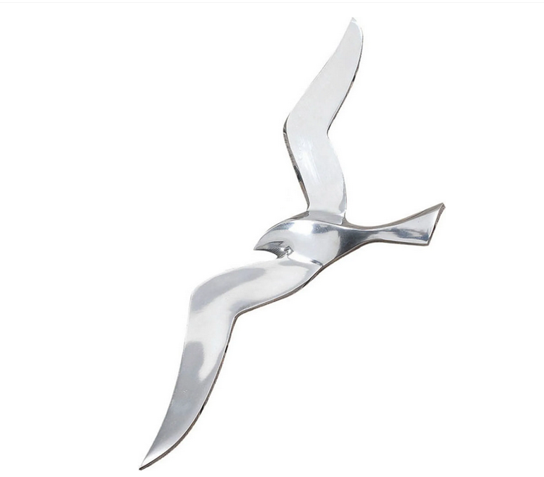Wandhänger "Möwe" groß, Alu silber